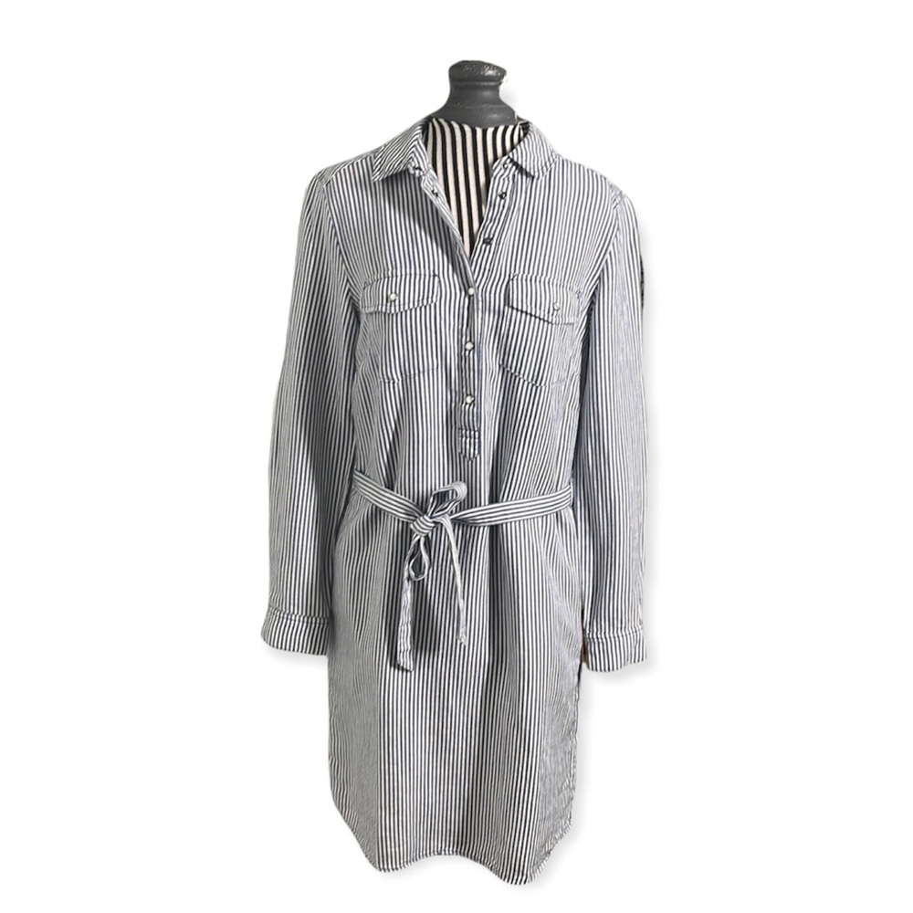Boden stripped tie waist midi dress Size: 2R